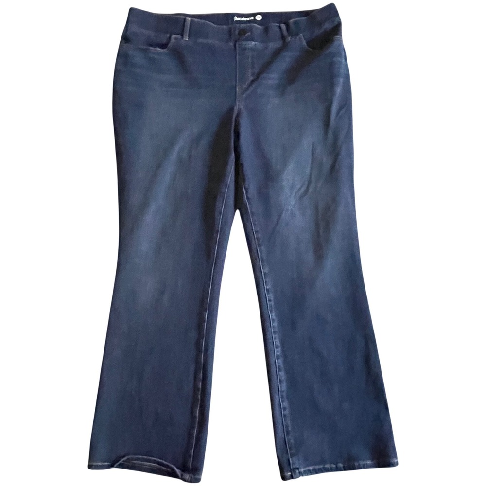 Betabrand Dress Pant Yoga Pants Women 2X Blue Denim Bootcut Stretch Office Work